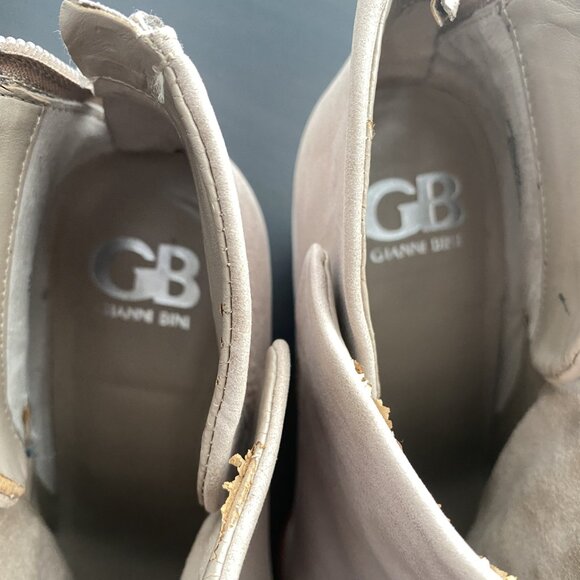 Gianni Bini 7 Leather Tan Zip Booties - Picture 7 of 8